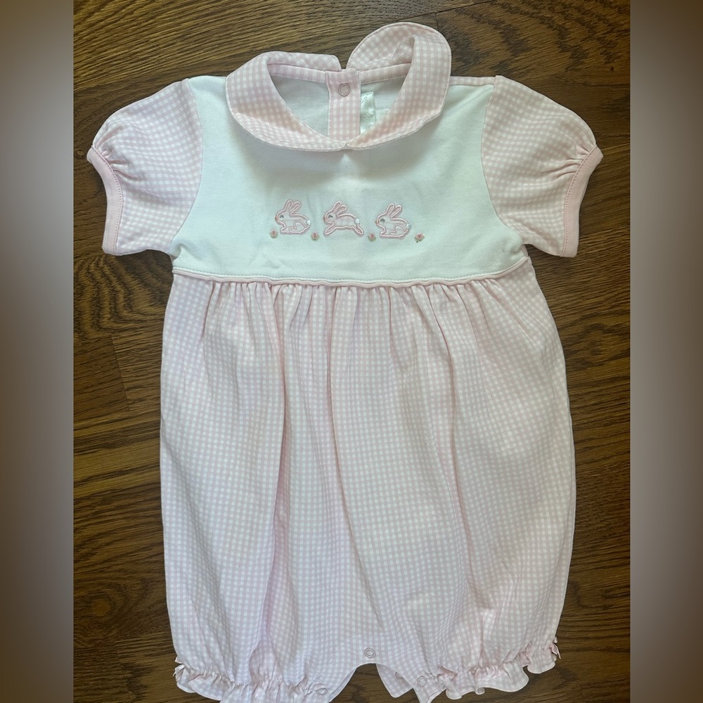 Pink Bunny Embroidered Kids Bodysuit